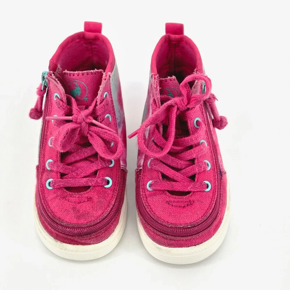 BILLY Footwear Kids Pink Tie Dye Street High Top Zip Adaptive Sneakers Size 9